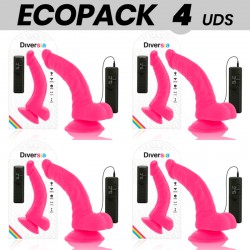 ECOPACK 6 UDS DIVERSIA DILDO FLEXIBLE CON VIBRACION ROSA 215 CM O 45 CM