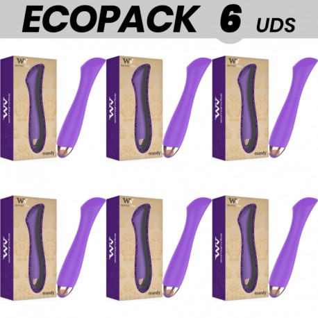 ECOPACK 6 UDS WOMANVIBE MANDY VIBRADOR RECARGABLE SILICONA PUNTO K