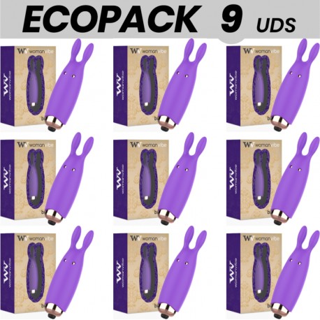 ECOPACK 9 UDS WOMANVIBE BUGSY ESTIMULADOR RABBIT SILICONA