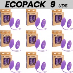 ECOPACK 9 UDS - WOMANVIBE ALSAN HUEVO CONTROL REMOTO NEGRO SILICONA MORADA