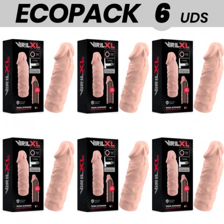 ECOPACK 6 UDS VIRILXL EXTENSION DE PENE LIQUID SILICONE V5 NATURAL