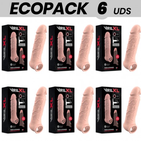 ECOPACK 6 UDS VIRILXL EXTENSION DE PENE LIQUID SILICONE V9 NATURAL