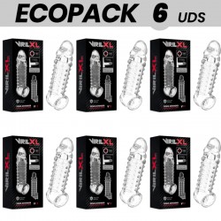 ECOPACK 6 UDS - VIRILXL EXTENSION Y FUNDA DE PENE V11 TRANSPARENTE