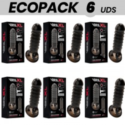 ECOPACK 6 UDS - VIRILXL EXTENSION Y FUNDA DE PENE V15 NEGRO