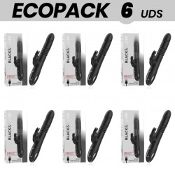 ECOPACK 6 UDS BLACKSILVER KENJI VIBRADOR RABBIT UP DOWN COMPATIBLE CON WATCHME