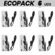 ECOPACK 6 UDS BLACKSILVER KALEB VIBRADOR RABBIT SILICON MILTI FUNCION