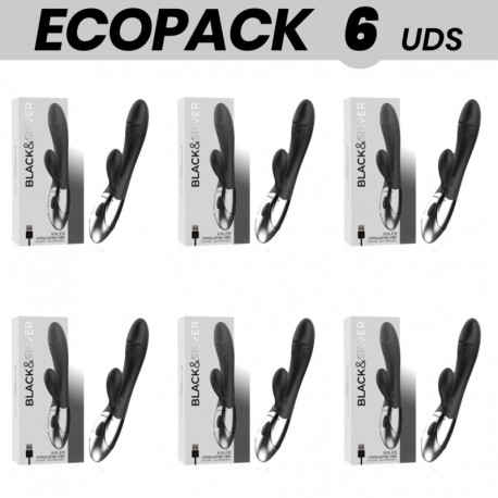 ECOPACK 6 UDS BLACKSILVER KALEB VIBRADOR RABBIT SILICON MILTI FUNCION