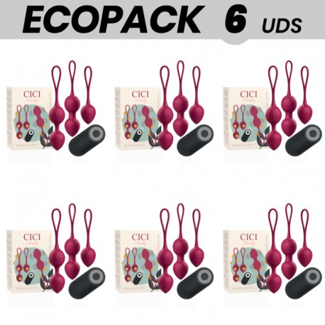 ECOPACK 6 UDS CICI BEAUTY PREMIUM SILICONE 3 VIBRATING KEGEL BEADS REMOTE CONTROL