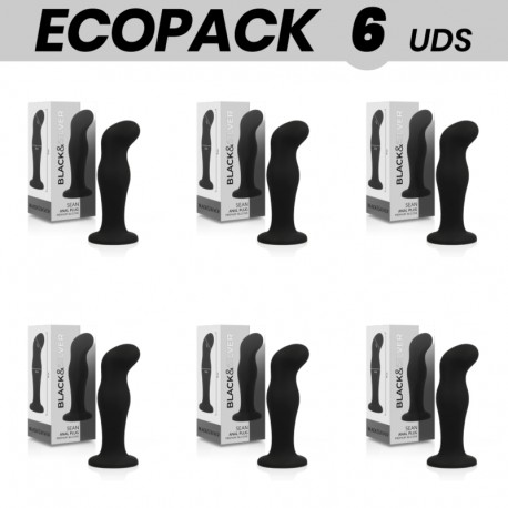 ECOPACK 6 UDS BLACKSILVER SEAN PLUG ANAL SILICONA PREMIUM NEGRO