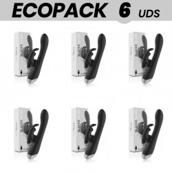 ECOPACK 6 UDS BLACKSILVER ADAM ESTIMULADOR RABBIT SILICONA RECARGABLE NEGRO