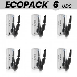 ECOPACK 6 UDS BLACKSILVER BECK WAND Y ONDAS ESTIMULADORAS 2 EN 1 SILICONA