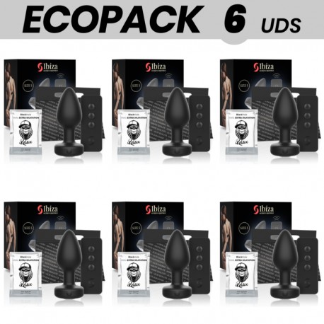 ECOPACK 6 UDS IBIZA PLUG ANAL CONTROL REMOTO TALLA S