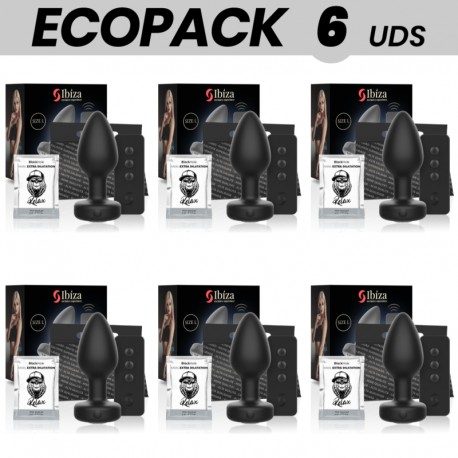 ECOPACK 6 UDS IBIZA PLUG ANAL CONTROL REMOTO TALLA L