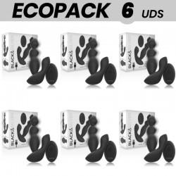 ECOPACK 6 UDS BLACKSILVER CORA PLUG PROSTATICO SILICONA CONTROL REMOTO