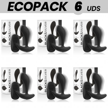 ECOPACK 6 UDS BLACKSILVER DWAYNE PLUG ANAL SILICONA CONTROL REMOTO
