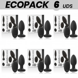 ECOPACK 6 UDS BLACKSILVER WELLS PLUG ANAL SILICONA CONTROL REMOTO