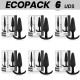 ECOPACK 6 UDS BLACKSILVER HANSEL PLUG ANAL SILICONA CON ASA PEQUEaO