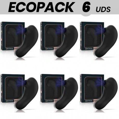 ECOPACK 6 UDS RITHUAL SHUSHU PRO POCKET ESTIMULADOR CLITORIS 2 POTENTES MOTORES AZABACHE