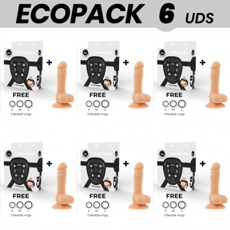 ECOPACK 6 UDS COCK MILLER ARNES DILDO SILICONA DENSITY COCKSIL ARTICULABLE 13 CM