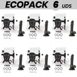 ECOPACK 6 UDS COCK MILLER ARNES DILDO SILICONA DENSITY COCKSIL ARTICULABLE NEGRO 13 CM
