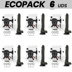 ECOPACK 6 UDS COCK MILLER ARNES SILICONA DENSITY ARTICULABLE COCKSIL NEGRO 24 CM