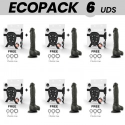 ECOPACK 6 UDS COCK MILLER ARNES SILICONA DENSITY COCKSIL ARTICULABLE NEGRO 18 CM