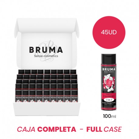 MOQ 45 BRUMA ACEITE DE MASAJE PREMIUM EFECTO CALOR SABOR FRESA 3 EN 1 100 ML