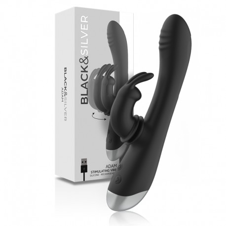 BLACKSILVER DJ ADAM ESTIMULADOR RABBIT SILICONA RECARGABLE NEGRO