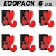 ECOPACK 6 UDS MIA SELENA ESTIMULADOR VIBRATING TAPPING ROJO