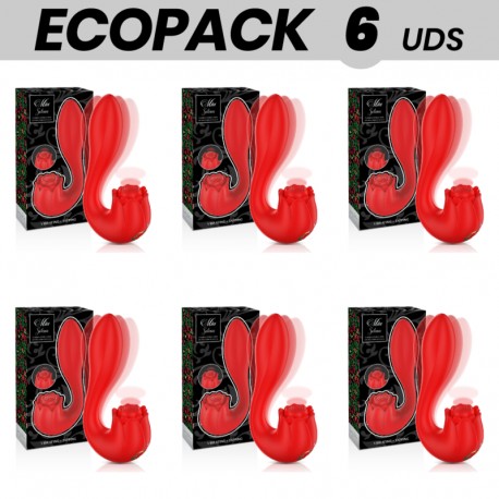ECOPACK 6 UDS MIA SELENA ESTIMULADOR VIBRATING TAPPING ROJO