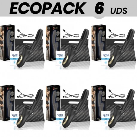 ECOPACK 6 UDS IBIZA VIBRADOR HI TECH RABITT MULTI CELDAS CLITORIALES Y DOBLE WAVE