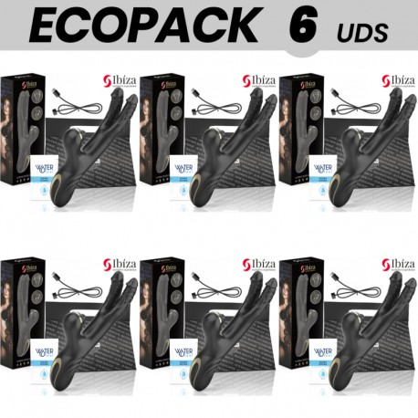 ECOPACK 6 UDS IBIZA VIBRADOR HI TECH RABITT CLITORIAL POTENTE Y DOBLE WAVE TWO DRAGONS
