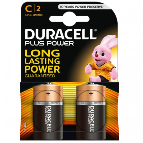 DURACELL PLUS POWER PILA ALCALINA C LR14 BLISTER 2 UNIDADES