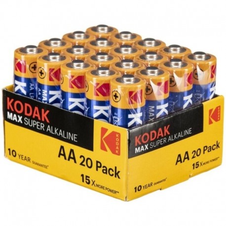 KODAK MAX PILA ALCALINA AA LR6 PACK20 PILAS