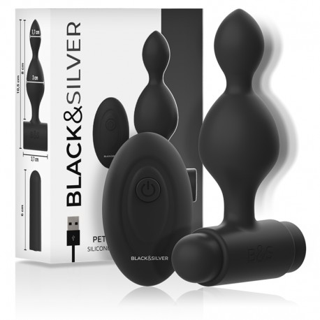 BLACKSILVER TUCKER PEQUEaO PLUG ANAL SILICONA CONTROL REMOTO