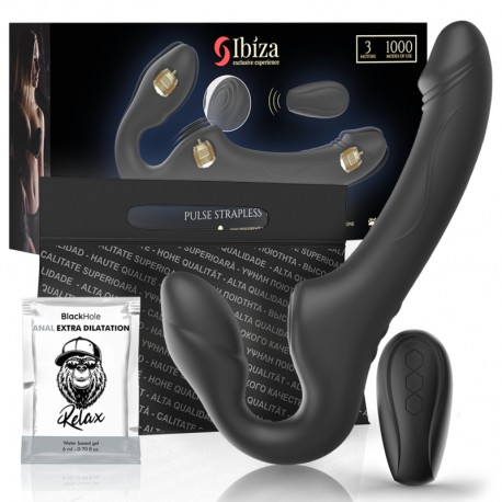 IBIZA VIBRADOR STRAPLESS CON PULSADOR CONTROL REMOTO 3 MOTORES 1000 COMBINACIONES