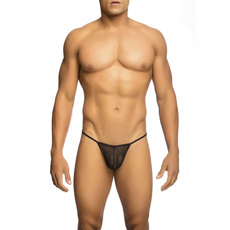 MOB TANGA TRANSPARENTE CON FORMA DE T NEGRO TALLA S M