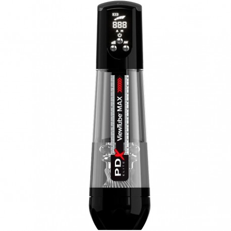 PDX ELITE VIEWTUBE MAX VIEW MASTURNADOR AUTOMaTICO CON SUCCIaN TRANSPARENTE