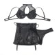 SUBBLIME 957582 CONJUNTO SUJETADOR Y FALDA DE CUERO NEGRO S M