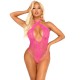 LEG AVENUE BODY CRUZADO AL CUELLO DE ENCAJE ROSA TALLA aNICA