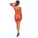 PASSION BS108 BODYSTOCKING REJILLA ROJO