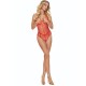PASSION BS114 BODYSTOCKING REJILLA ROJO