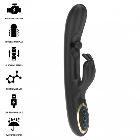 IBIZA POTENTE VIBRADOR RABBIT CON PERLA ROLLING MASAJEADORA