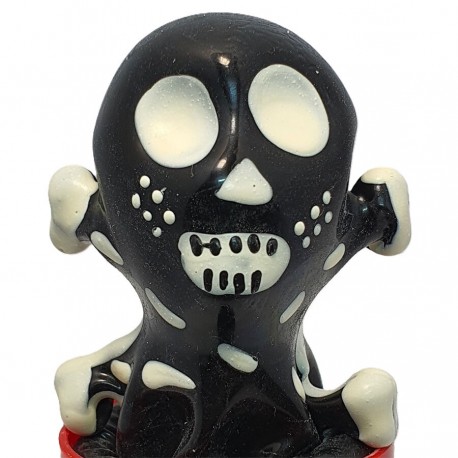 CONDOMERIE PRESERVATIVO DECORATIVO PINTADO A MANO CALAVERA NEGRA MODELO 2