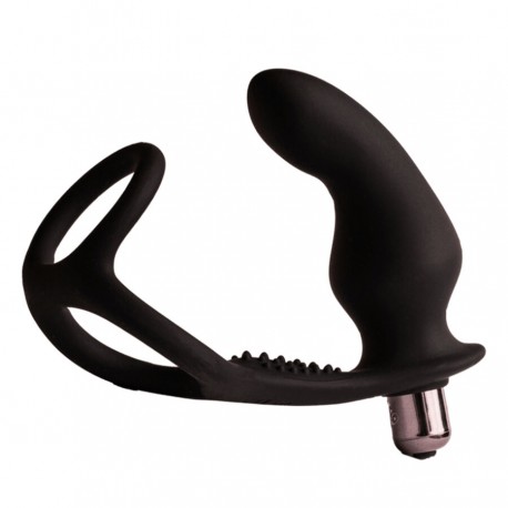 ROCKS OFF RO ZEN RRO PLUG ANAL CON ANILLO VIBRADOR PARA EL PENE NEGRO