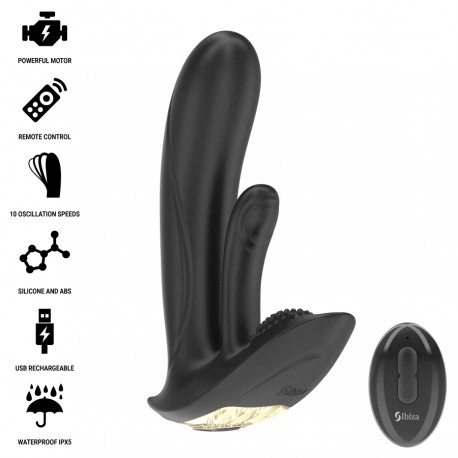IBIZA VIBRADOR WEARABLE CON ESTIMULACIaN PUNTO G Y CLaTORIS CON CONTROL REMOTO