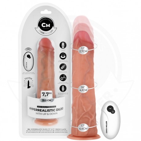 COCK MILLER DILDO HIPERREALaSTICO CON VENTOSA Y THRUSTING CON CONTROL REMOTO 195 CM