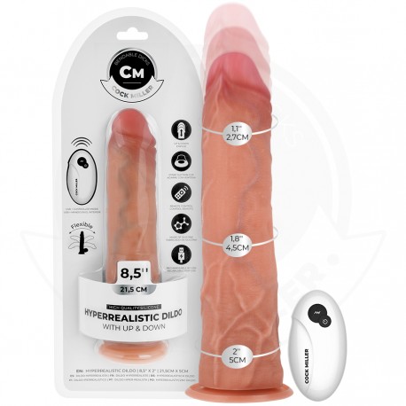 COCK MILLER DILDO HIPERREALaSTICO CON VENTOSA Y THRUSTING CON CONTROL REMOTO 215 CM