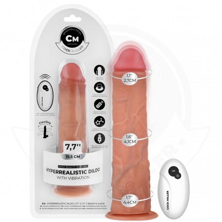 COCK MILLER DILDO HIPERREALaSTICO VIBRACIaN CON CONTROL REMOTO 195 CM