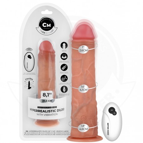 COCK MILLER DILDO HIPERREALaSTICO VIBRACIaN CON CONTROL REMOTO 205 CM